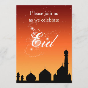 Mosquée Silhouette Soirée Sky Eid Party Invitation