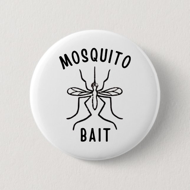 Mosquito Bait Funny Camping Campfire Outdoors Bug  2 Inch Round Button (Front)