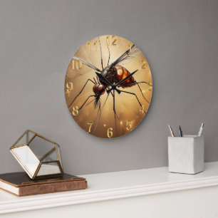 Mosquito Fractal Art, Large Clock