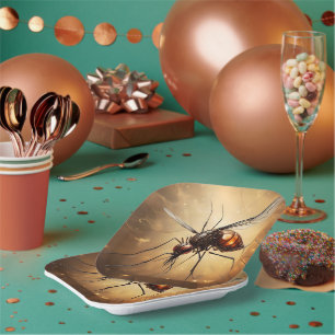 Mosquito Fractal Art, Paper Plate