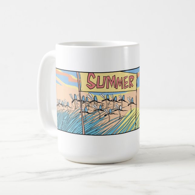 Mosquito Humor Cartoon Coffee Mug (Front Left)