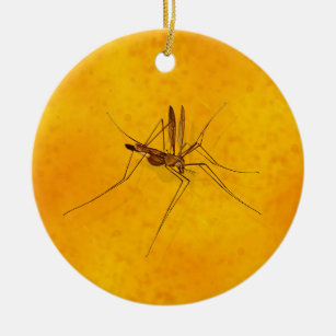 Mosquito in Amber Sap Fossil Replica Prehistoric Ceramic Ornament