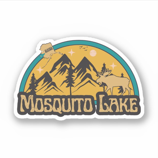 Mosquito Lake, autocollant Alaska (Devant)