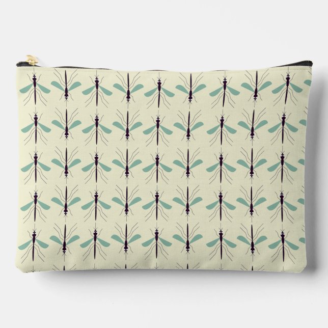 Mosquito pattern on light yellow accessory pouch (Front)