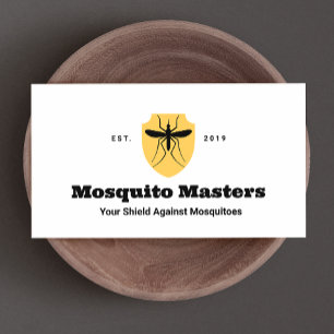 Mosquito Pest Control Shield Logo Business Card
