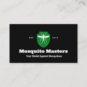 Mosquito Pest Control Shield Logo Business Card