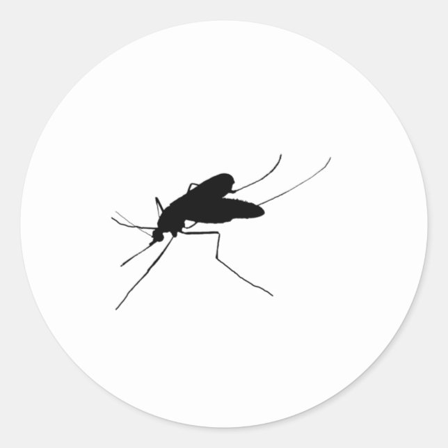 Mosquito Silhouette Nuisance insect/bug pest Classic Round Sticker (Front)