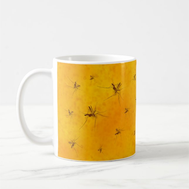 Mosquitoes in Amber Sap Fossil Replica Prehistoric Coffee Mug (Left)