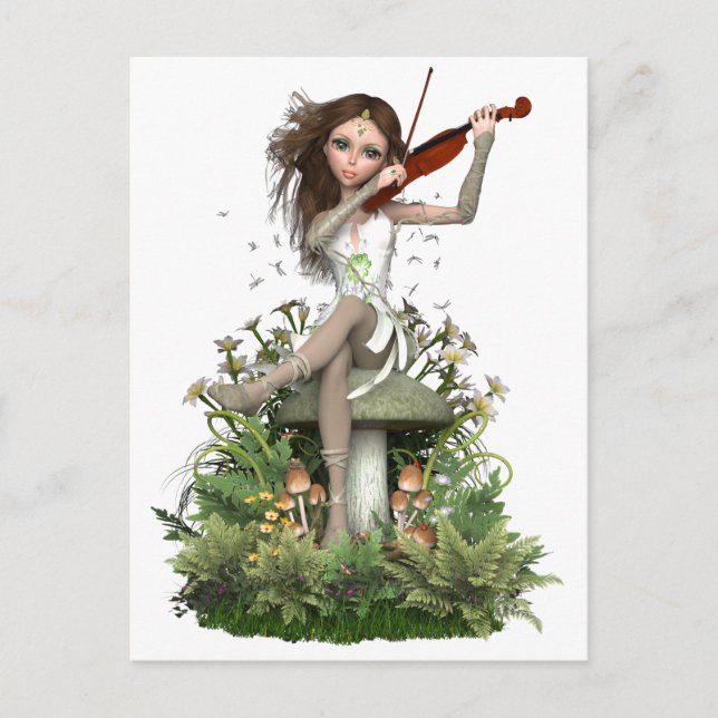 Moss Agate Fairy ~ Melody Postcard (Front)