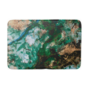Moss Agate Green Crystal Geode Abstract Bath Mat