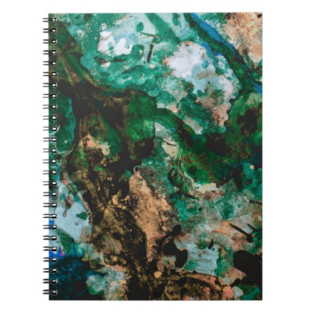 Moss Agate Green Crystal Geode Abstract Notebook (Front)