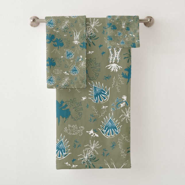 Moss botanique Imprimer en vert turquoise et vert  (En situation)