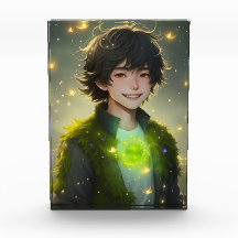Moss Boy Magical Forest Spirit Fantasy Photo Block