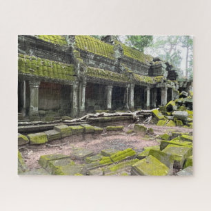 Moss covered Temple Ta Prohm Cambodia Jigsaw Puzzle