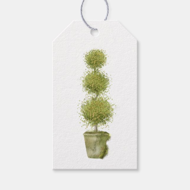 Moss Covered Topiary Gift Tag (Front)