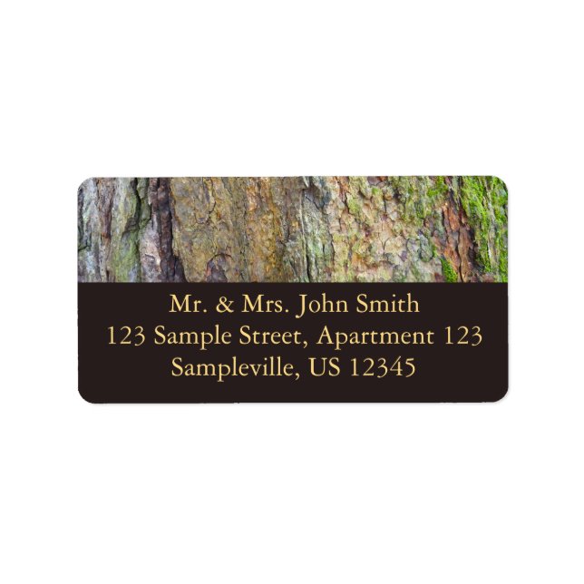 Moss-Covered Tree Bark Label (Front)