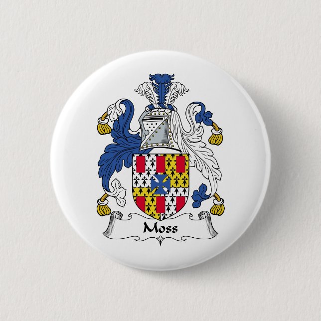 Moss Family Crest 2 Inch Round Button (Front)