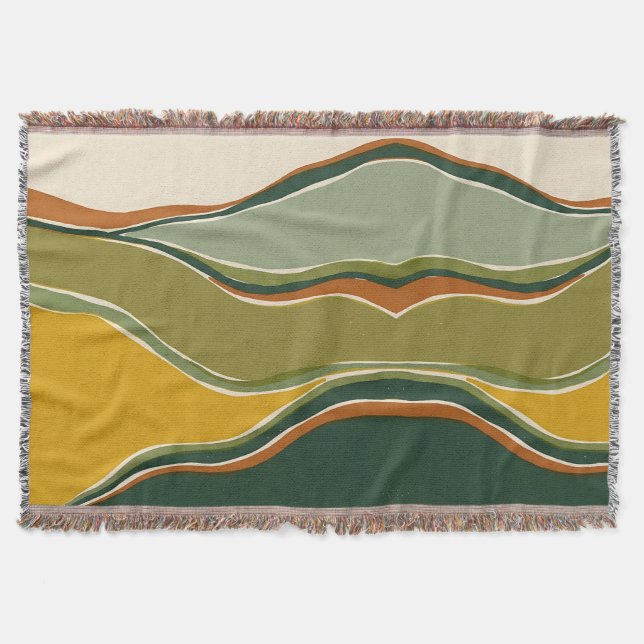 Moss Forest Rust Blanket – Vintage Screen Print (Front)