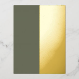 Moss & Gold Foil Luxe Invitation Postcard (Custom)