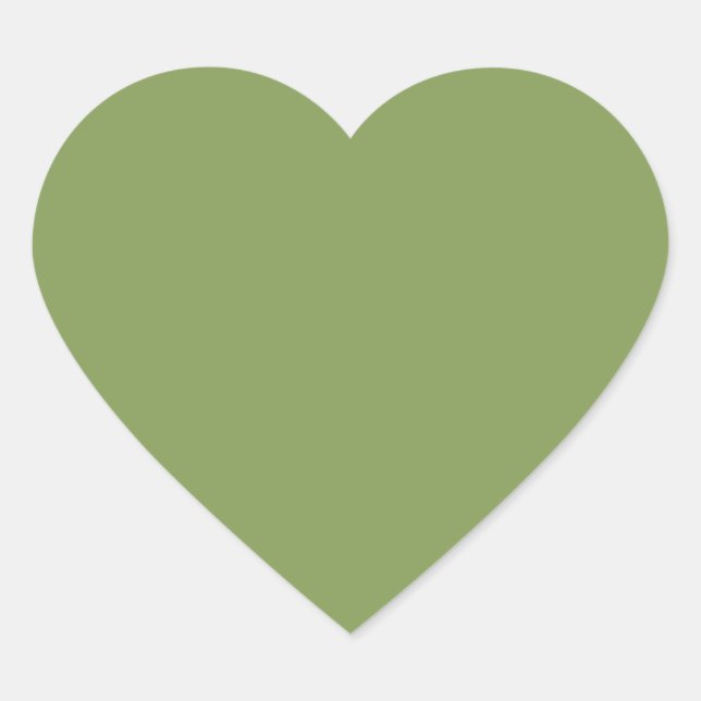 Moss Green Accent Background Colour Customize this Heart Sticker (Front)