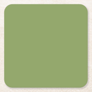 Moss Green Accent Background Colour Customize this Square Paper Coaster