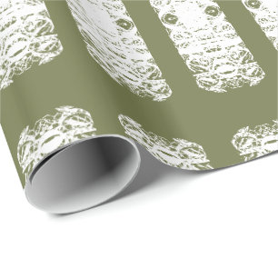 Moss Green and White Gift Wrap For Any Celebration