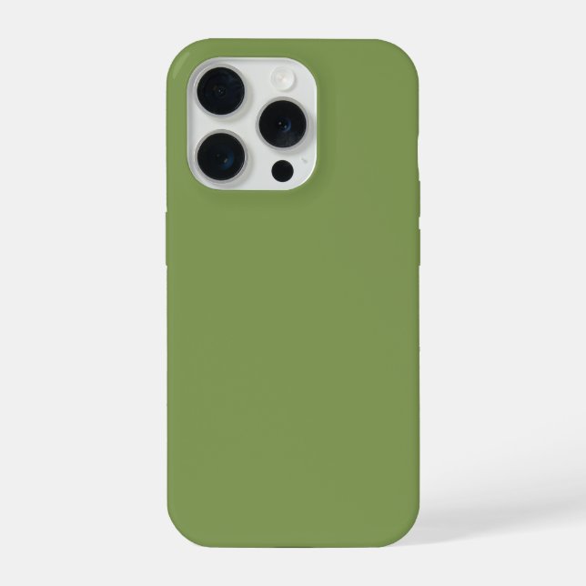 Moss Green Background Colour Customize this iPhone Case (Back)