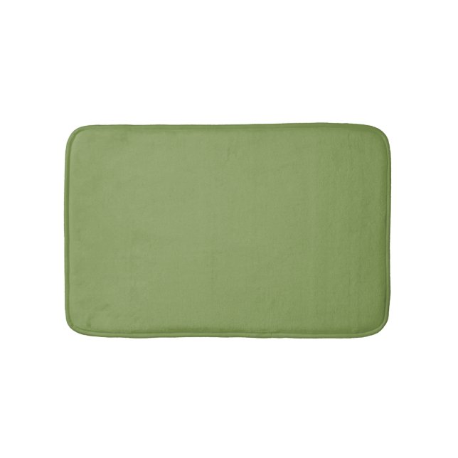 Moss Green Background Colour Decor Customize this Bath Mat (Front)