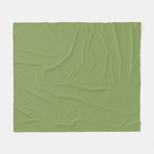 Moss Green Background Colour Decor Customize this Fleece Blanket (Front (Horizontal))