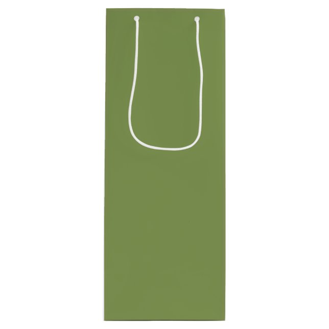 Moss Green Background Colour Decor Customize this Wine Gift Bag (Front)