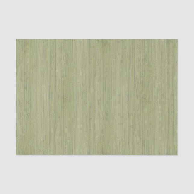 Moss Green Bamboo Wood Grain Look Tissue Paper (Front)