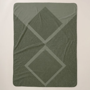 Moss Green Bold Diamond Sherpa Blanket