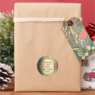 Moss Green Border with Lemon Centre Gift Label