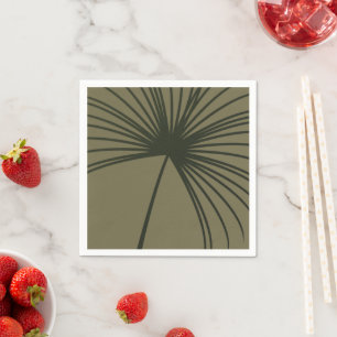 Moss Green Botanical Fan Elegant Wedding Napkin