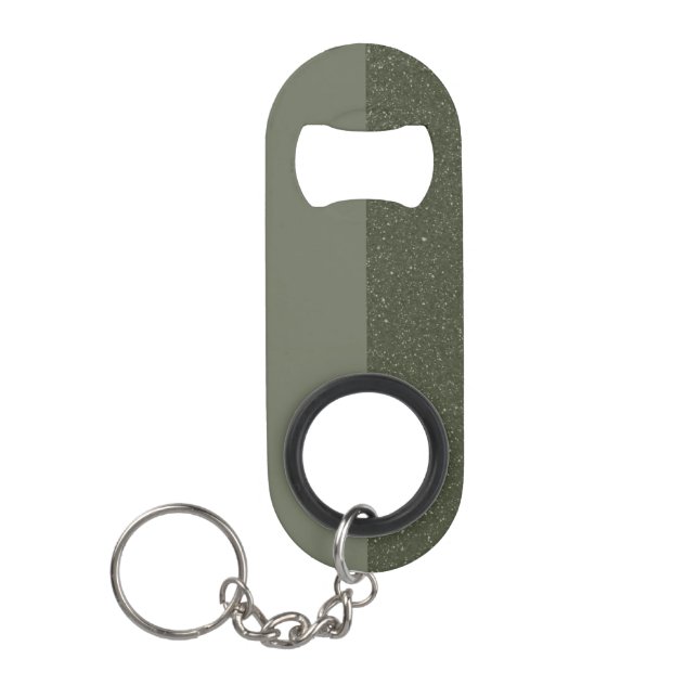 Moss Green Bottle Opener with Split Finish Custom Keychain Bottle Opener (Front)