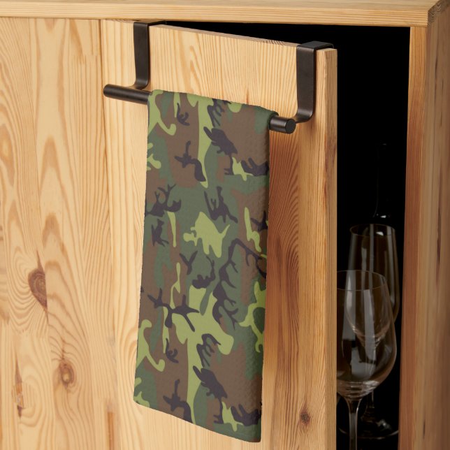 Moss Green Camo Kitchen Towel (Thirds Fold)