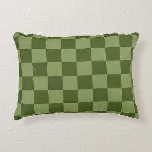 Moss Green Chequerboard Accent Pillow