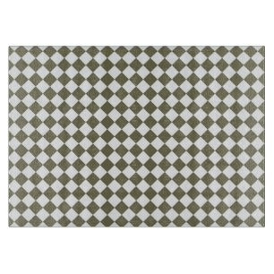 Moss Green Chequerboard pattern Cutting Board