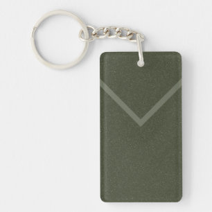 Moss Green Chevron Acrylic Keychain – Customizable