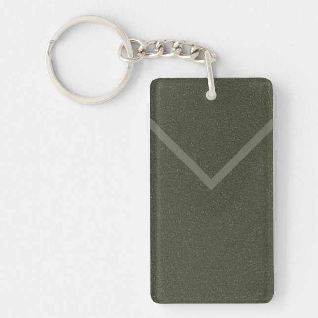 Moss Green Chevron Acrylic Keychain – Customizable (Front)