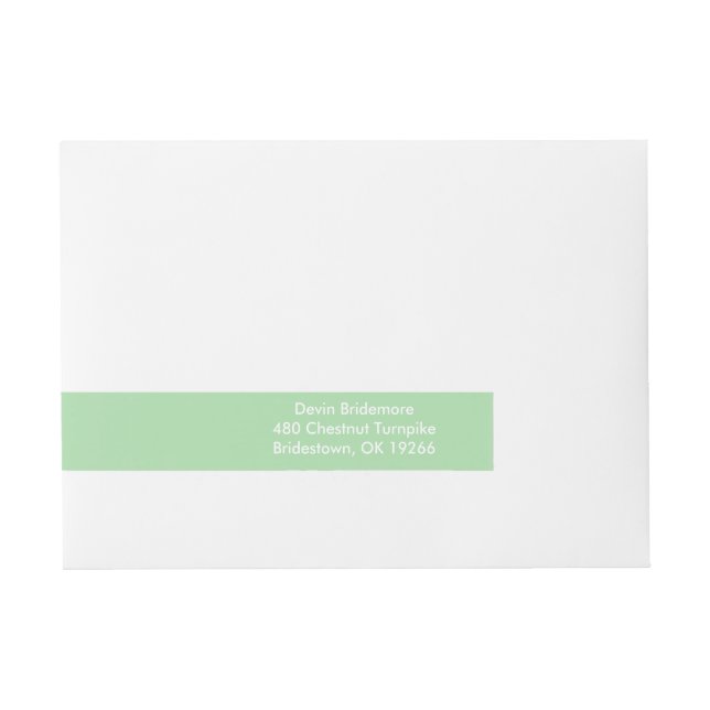 Moss Green Classy Colourful Wraparound Address Label (Front)