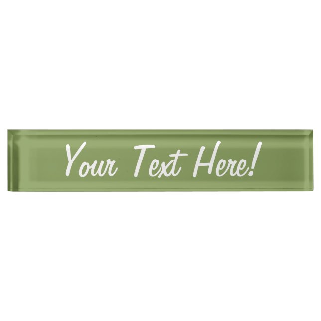 Moss Green Colour Customize this Nameplate (Front)