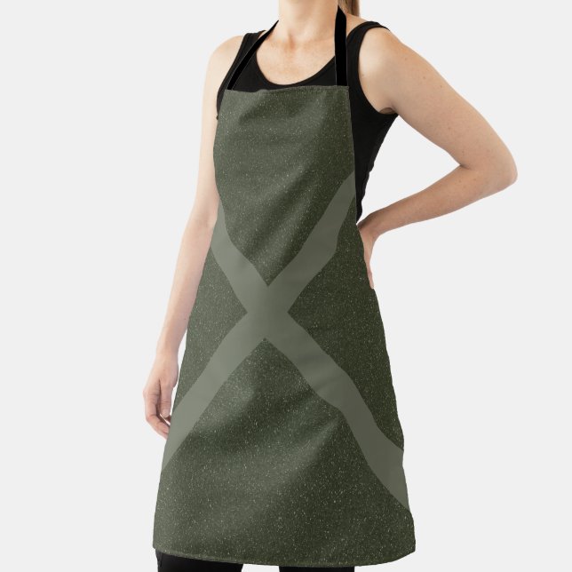 Moss Green Cross Apron – Customizable (Insitu)