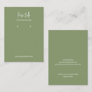 Moss Green Custom Jewellery Earrings Display Card