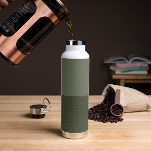 Moss Green Custom Water Bottle – Modern Split
