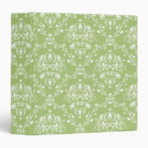 Moss Green Damask Binder