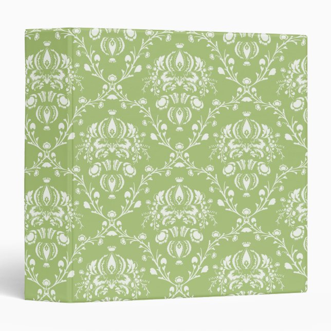 Moss Green Damask Binder (Front/Spine)