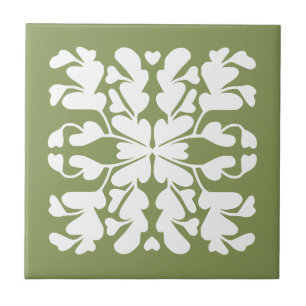 Moss green deco tile
