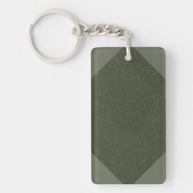 Moss Green Diamond Acrylic Keychain – Customizable (Front)