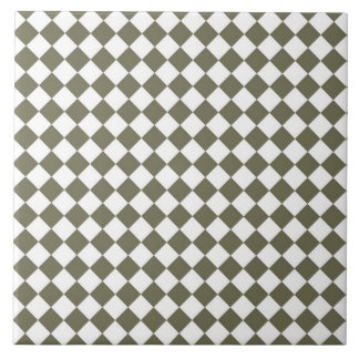 Moss Green Diamond Check pattern Tile